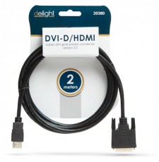 Delight 2m 4K DVI-D - HDMI kábel Tv kiegészítők - Kábel / csatlakozó - DVI-Hdmi kábel - 398514