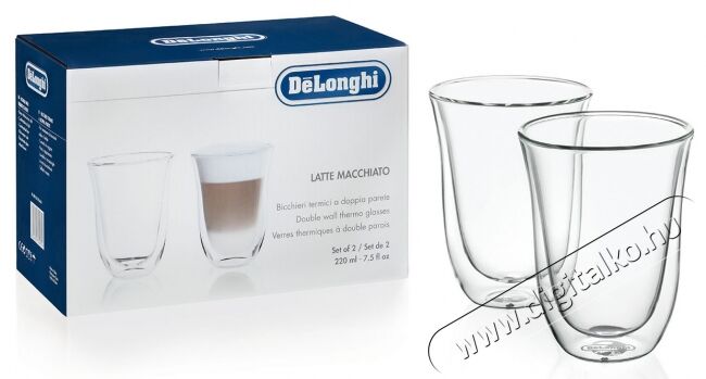 Delonghi DBWALLLATTE 2db Latte Macchiato üvegpohár (220 ml) Konyhai termékek - Kávéfőző / kávéörlő / kiegészítő - Kávés pohár / csésze - 303021