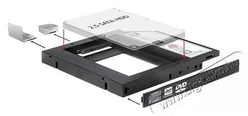 Delock 61993 Slim sata 5.25" SSD Beépítő keret Iroda és számítástechnika - Számítógép tartozék - SATA kábel - 383451