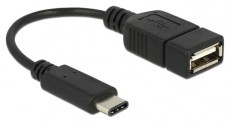 Delock 15cm USB Type-C 2.0 apa - USB 2.0 A típusú anya fekete adatkábel Mobil / Kommunikáció / Smart - Mobiltelefon kiegészítő / tok - Kábel / átalakító - 387543