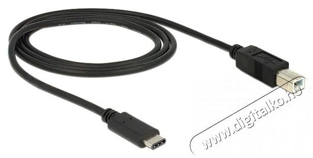 Delock 1m USB Type-C 2.0 apa - USB 2.0 B típusú apa fekete kábel Mobil / Kommunikáció / Smart - Mobiltelefon kiegészítő / tok - Kábel / átalakító - 387544