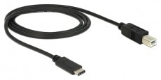 Delock 1m USB Type-C 2.0 apa - USB 2.0 B típusú apa fekete kábel Mobil / Kommunikáció / Smart - Mobiltelefon kiegészítő / tok - Kábel / átalakító - 387544