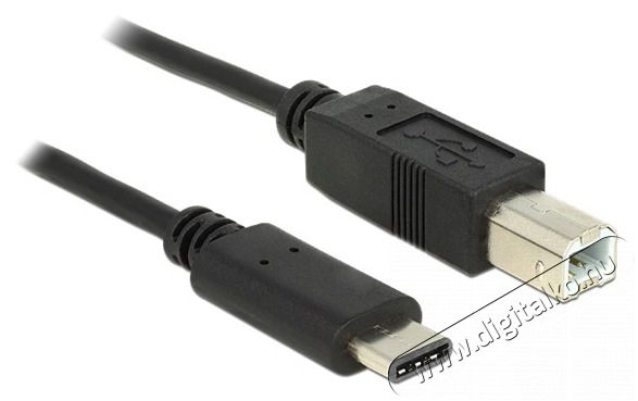 Delock 1m USB Type-C 2.0 apa - USB 2.0 B típusú apa fekete kábel Mobil / Kommunikáció / Smart - Mobiltelefon kiegészítő / tok - Kábel / átalakító - 387544