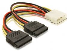 Delock 2 db SATA HDD – 4 tűs apa (Molex) hálózati kábel Egyéb - Nem forgalmazzuk ! - 387691