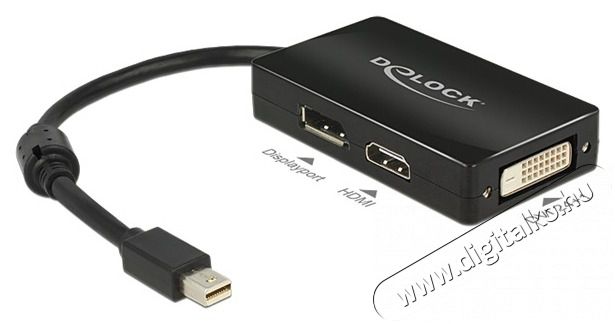 Delock 62623 passzív fekete adapter mini displayport apa > Displayport / HDMI / DVI anya Tv kiegészítők - Kábel / csatlakozó - Mini DisplayPort kábel - 387535