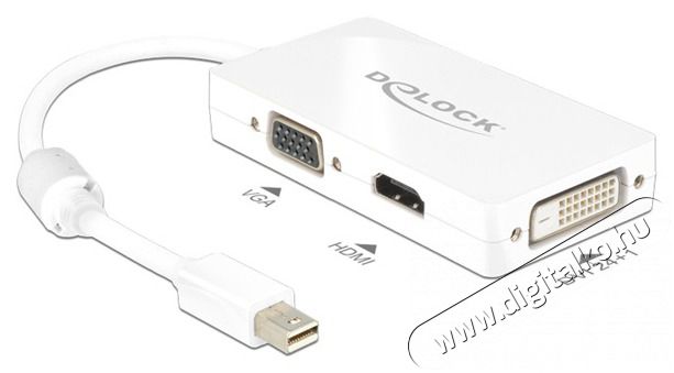 Delock 62630 passzív fehér adapter mini displayport apa > VGA / HDMI / DVI anya Tv kiegészítők - Kábel / csatlakozó - DVI-Hdmi kábel - 387536
