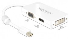 Delock 62630 passzív fehér adapter mini displayport apa > VGA / HDMI / DVI anya Tv kiegészítők - Kábel / csatlakozó - DVI-Hdmi kábel - 387536