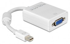 Delock 65130 fehér adapter mini displayport apa > VGA 15 pin anya Tv kiegészítők - Kábel / csatlakozó - Mini DisplayPort kábel - 387534