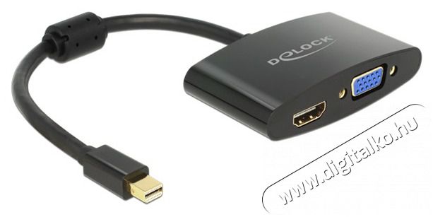 Delock 65553 fekete adapter mini displayport apa > HDMI /VGA anya Tv kiegészítők - Kábel / csatlakozó - Mini DisplayPort kábel - 387509