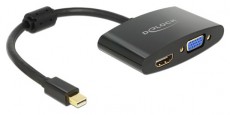 Delock 65553 fekete adapter mini displayport apa > HDMI /VGA anya Tv kiegészítők - Kábel / csatlakozó - Mini DisplayPort kábel - 387509