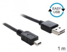 Delock 83362 EASY-USB 2.0 -A apa > USB 2.0 mini apa 1 m kábel Mobil / Kommunikáció / Smart - Mobiltelefon kiegészítő / tok - Kábel / átalakító - 387610