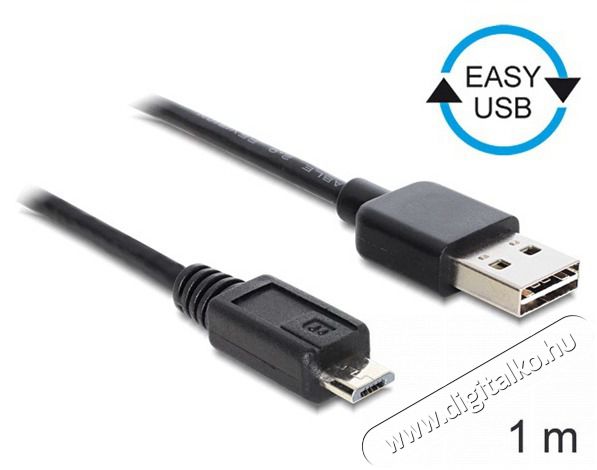 Delock 83366 EASY-USB 2.0 -A apa > USB 2.0 micro-B apa 1 m kábel Mobil / Kommunikáció / Smart - Mobiltelefon kiegészítő / tok - Kábel / átalakító - 387608