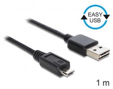 Delock 83366 EASY-USB 2.0 -A apa > USB 2.0 micro-B apa 1 m kábel Mobil / Kommunikáció / Smart - Mobiltelefon kiegészítő / tok - Kábel / átalakító - 387608