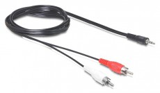 Delock 84212 DC jack 3.5 mm apa > 2 x RCA apa 5 m audio kábel Tv kiegészítők - Kábel / csatlakozó - Csatlakozó / elosztó / átalakító - 387821