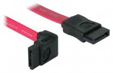Delock SATA piros, felfele/egyenes csatl., 30 cm-es összekötő kábel Iroda és számítástechnika - Számítógép tartozék - SATA kábel - 387696