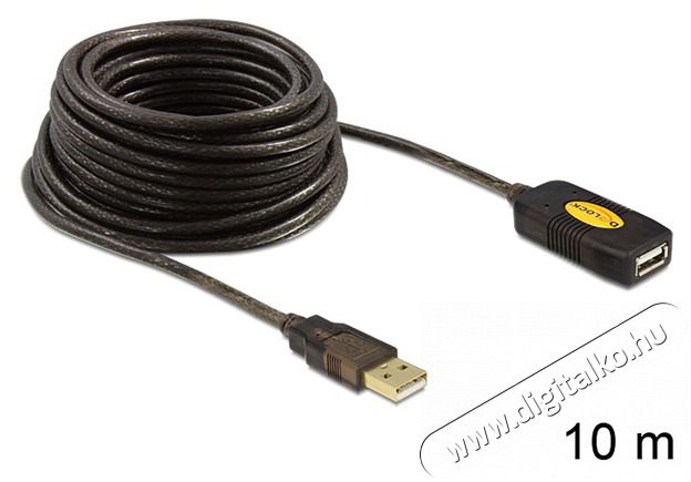 Delock USB 2.0 hosszabbító kábel, aktív 10m Iroda és számítástechnika - Számítógép tartozék - USB kábel - 387698