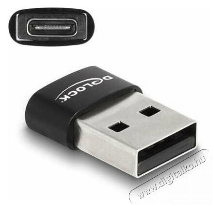 Delock 60002 USB-A 2.0 apa - USB-C anya fekete adapter Iroda és számítástechnika - Számítógép tartozék - USB kábel - 387918