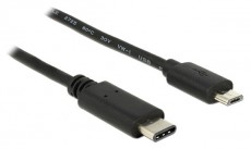 Delock 1m USB Type-C 2.0 apa - USB 2.0 micro-B típusú apa fekete kábel Iroda és számítástechnika - Számítógép tartozék - USB kábel - 398256