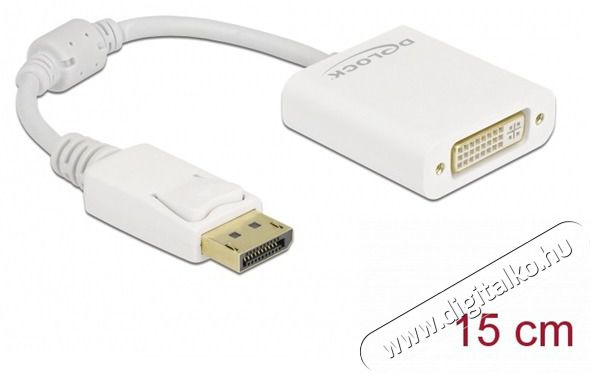Delock 61010 DisplayPort 1.1 apa - DVI anya passzív fehér adapter Tv kiegészítők - Kábel / csatlakozó - Mini DisplayPort kábel - 398252