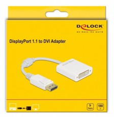 Delock 61010 DisplayPort 1.1 apa - DVI anya passzív fehér adapter Tv kiegészítők - Kábel / csatlakozó - Mini DisplayPort kábel - 398252