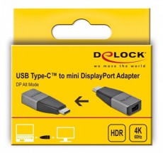 Delock 64121 USB Type-C apa > mini DisplayPort anya 4K 60Hz kompakt adapter Tv kiegészítők - Kábel / csatlakozó - Mini DisplayPort kábel - 398247