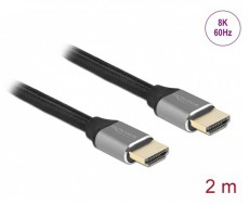 Delock 83996 2m Ultra nagy sebességű HDMI 48Gbps 8K 60Hz szürke kábel Tv kiegészítők - Kábel / csatlakozó - Hdmi kábel - 398240
