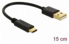 Delock 85354 15cm 3A USB-A - USB-C töltőkábel Mobil / Kommunikáció / Smart - Mobiltelefon kiegészítő / tok - Kábel / átalakító - 398260