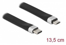 Delock 86793 13,5cm USB 2.0 USB-C - MicroUSB PD3 FPC lapos kábel Iroda és számítástechnika - Számítógép tartozék - USB kábel - 398265