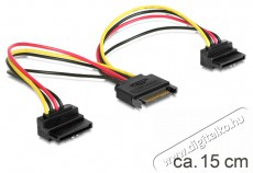 Delock 60128 SATA 15pin > 2x SATA HDD - forgatott tápkábel Egyéb - Nem forgalmazzuk ! - 387781
