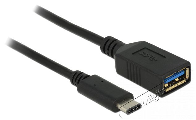 Delock 65634 USB (USB 3.1 Gen 1) Type-C apa > USB A anya 15 cm fekete High Speed USB adapter Iroda és számítástechnika - Számítógép tartozék - USB kábel - 387780