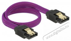 Delock 83690 6 Gb/s 30 cm egyenes/ egyenes (fémlappal) metál lila prémium SATA összekötő kábel Iroda és számítástechnika - Számítógép tartozék - SATA kábel - 387784