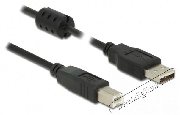 Delock 84899 USB 2.0-A > USB-B apa/apa 5m fekete kábel Iroda és számítástechnika - Számítógép tartozék - USB kábel - 387969