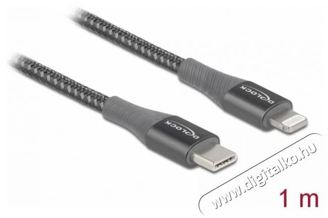 Delock 86631 1m USB-C - Lightning iPhone/iPad/iPod kompatibilis szürke MFi adat- és töltőkábel Iroda és számítástechnika - Egyéb számítástechnikai termék - 387794
