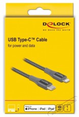 Delock 86631 1m USB-C - Lightning iPhone/iPad/iPod kompatibilis szürke MFi adat- és töltőkábel Iroda és számítástechnika - Egyéb számítástechnikai termék - 387794