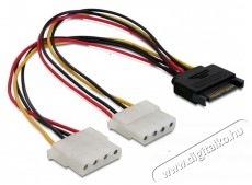Delock 65159 15 tűs SATA (apa) – 2 db 4 tűs Molex (anya) 20 cm hálózati kábel Iroda és számítástechnika - Egyéb számítástechnikai termék - 387883