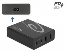 Delock 41440 2xUSB-C PD + 2xUSB-A 112W hálózati töltő Akkuk és töltők - Li-ion akkumulátor és töltő (gyári) - Töltő / hálózati adapter - 408476