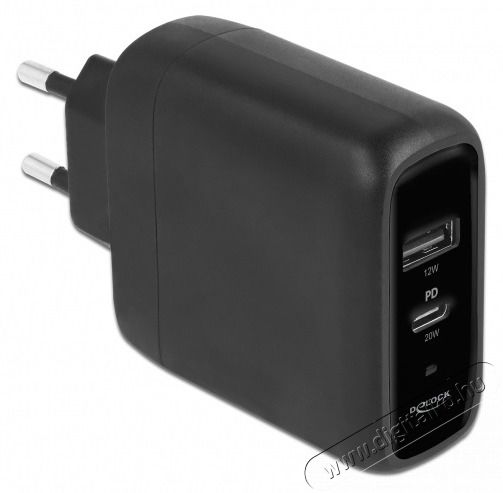 Delock 41455 USB-C PD 3.0 + USB-A 20W+12W hálózati töltő Akkuk és töltők - Li-ion akkumulátor és töltő (gyári) - Töltő / hálózati adapter - 408477