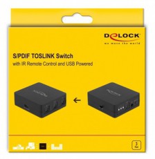 Delock 63395 S/PDIF TOSLINK 3 bemenet/1 kimenet távírányítható switch Iroda és számítástechnika - Hálózat - Switch - 408261