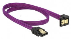 Delock 83696 SATA 6 Gb/s 50 cm lefele / egyenes metál lila Premium összekötő kábel Iroda és számítástechnika - Hálózat - Hálózati kiegészítő - 410080
