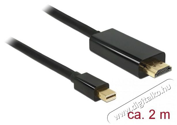 Delock 83699 2 méter High Speed mini Displayport apa > HDMI apa 4K kábel Tv kiegészítők - Kábel / csatlakozó - Csatlakozó / elosztó / átalakító - 409832