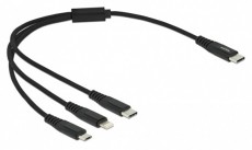 Delock 87148 30cm 3 az 1-ben USB-C - Lightning/MicroUSB/USB-C töltő kábel Tv kiegészítők - Kábel / csatlakozó - USB kábel - 408129