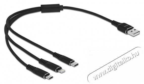 Delock 87152 30cm 3 az 1-ben USB-A - Lightning/MicroUSB/USB-C töltő kábel Tv kiegészítők - Kábel / csatlakozó - USB kábel - 408130