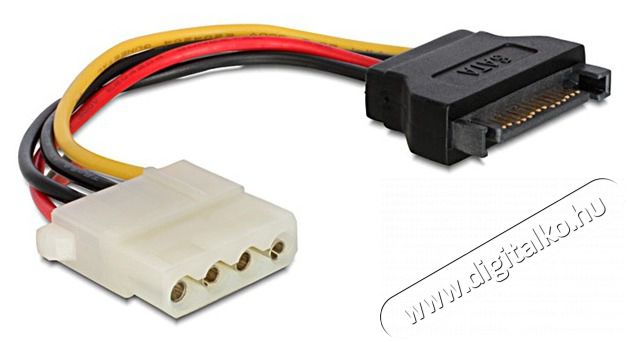 Delock 60115 15 tűs SATA (apa) – 4 tűs Molex (anya) 12 cm-es hálózati adapter Iroda és számítástechnika - Számítógép tartozék - SATA kábel - 410379