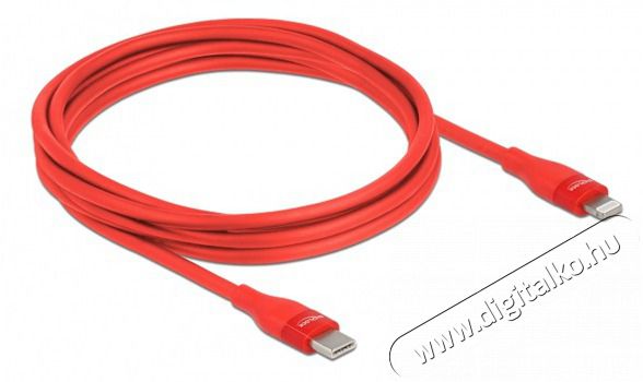 Delock 86635 2m USB-C - Lightning iPhone/iPad/iPod kompatibilis piros MFi adat- és töltőkábel Mobil / Kommunikáció / Smart - Mobiltelefon kiegészítő / tok - Kábel / átalakító - 428609