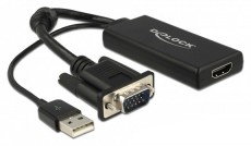 Delock 62668 VGA–HDMI audiójel átjátszós adapter Tv kiegészítők - Fali tartó / konzol - Kiegészítő / adapter - 437307
