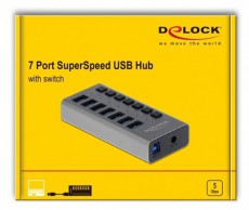 Delock 63669 SuperSpeed 7 portos kapcsolós USB 3.0 HUB Iroda és számítástechnika - Notebook kiegészítő - USB hub / elosztó - 445226