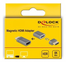 Delock 66684 HDMI apa - anya 8K 60Hz mágneses adapter Tv kiegészítők - Fali tartó / konzol - Kiegészítő / adapter - 445430