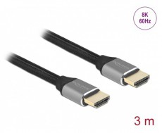 Delock 83997 3m Ultra nagy sebességű HDMI 48Gbps 8K 60Hz szürke kábel Tv kiegészítők - Kábel / csatlakozó - Hdmi kábel - 452934