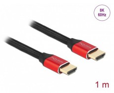 Delock 85773 1m Ultra nagy sebességű HDMI 48Gbps 8K 60Hz piros kábel Mobil / Kommunikáció / Smart - Tablet / E-book kiegészítő, tok - Kábel - 452533