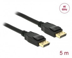 Delock 83808 5m DisplayPort apa-apa 4K 60Hz fekete kábel Tv kiegészítők - Kábel / csatlakozó - Mini DisplayPort kábel - 462191